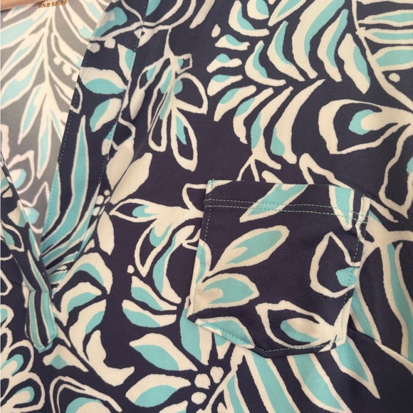 Lilly Pulitzer Dune Dress UPF 50+; Blue Tropical Floral Print - Picture 4 of 7